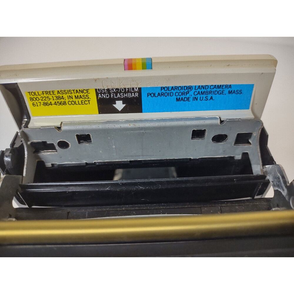 Polaroid One Step Land Camera Rainbow Stripe W/ Strap Retro Untested *READ - Picture 6 of 6